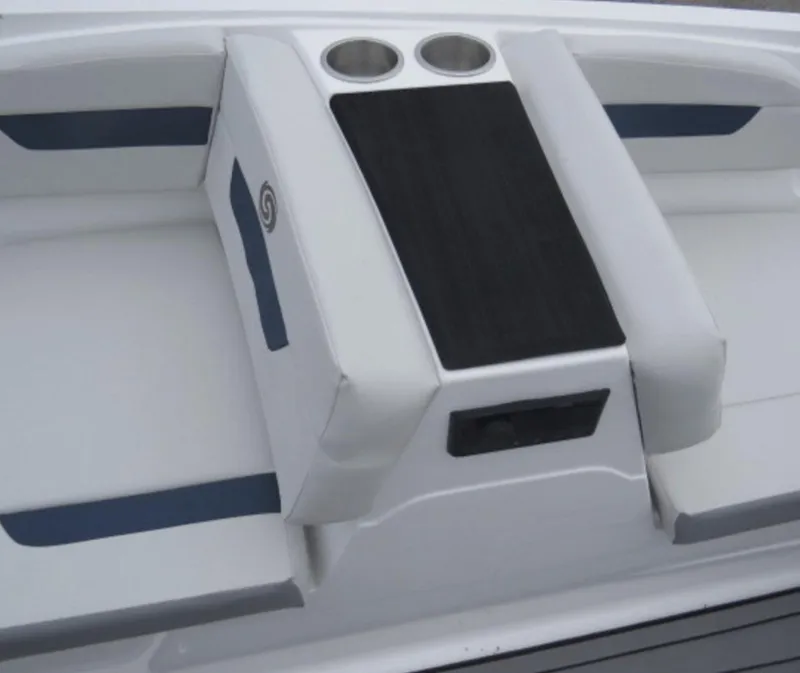 Slide: The Image of 2023 Hurricane SunDeck 185 OB boat seating area with cup holders. - 13