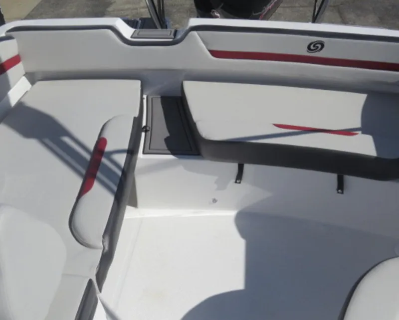 Slide: The Image of 2023 Hurricane SunDeck Sport 205 OB boat interior seating area. - 3