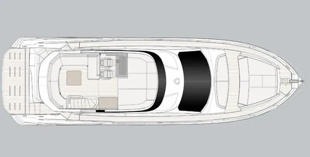 Slide: The Image of Top view layout of 2024 Azimut 53 Fly yacht, showcasing spacious deck design. - 7