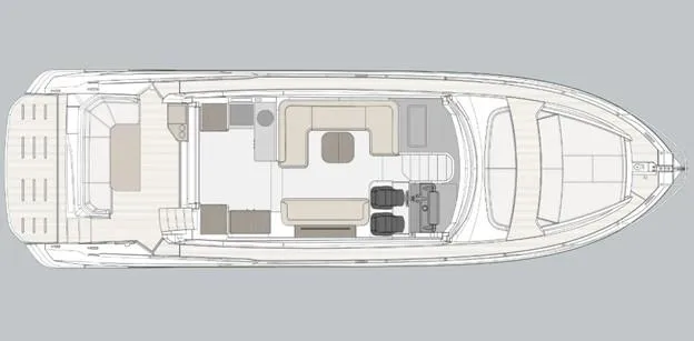 Slide: The Image of 2024 Azimut 53 Fly yacht floor plan, showcasing spacious interior layout and design. - 8