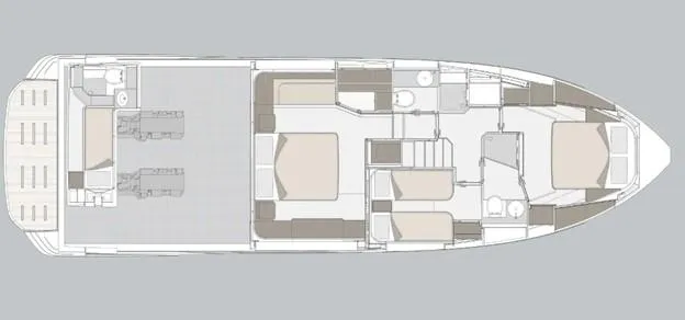 Slide: The Image of 2024 Azimut 53 Fly yacht floor plan, showcasing spacious cabins and modern layout. - 9