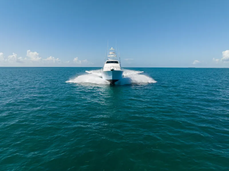 Slide: The Image of Bertram 630 yacht cruising on open sea, 2009 model. - 4