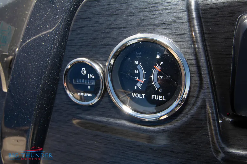 Slide: The Image of Close-up of 2024 Crest Classic DLX 240 SLC dashboard gauges. - 28