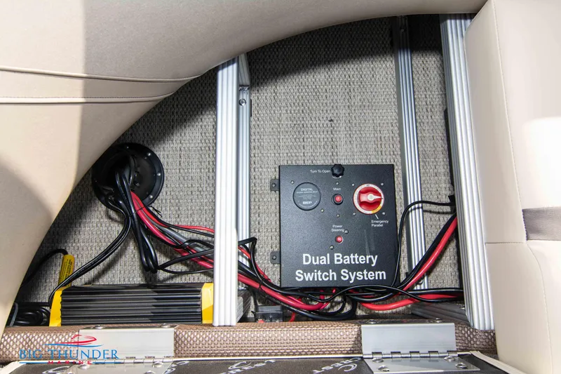 Slide: The Image of Dual battery switch system in 2024 Crest Classic DLX 240 SLC boat. - 41