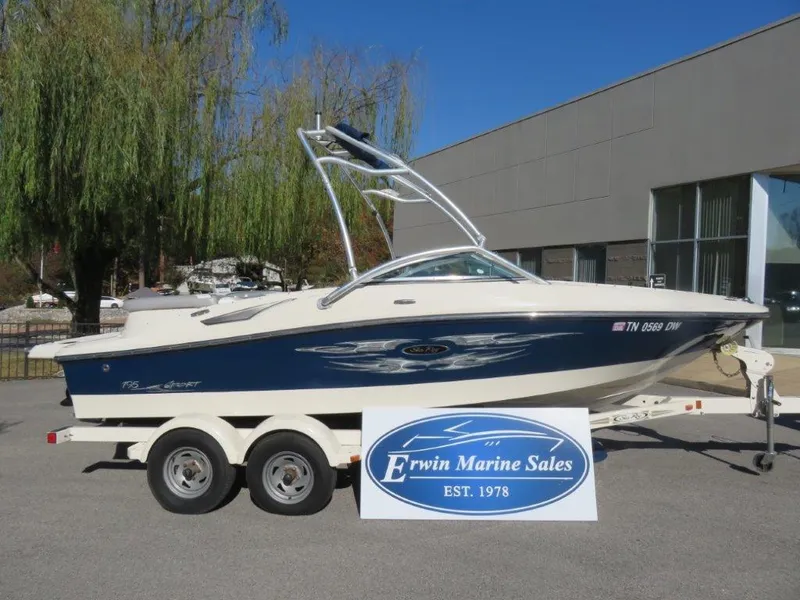 The Image of 2008 Sea Ray 195 Sport boat on trailer at Erwin Marine Sales dealership. - 0