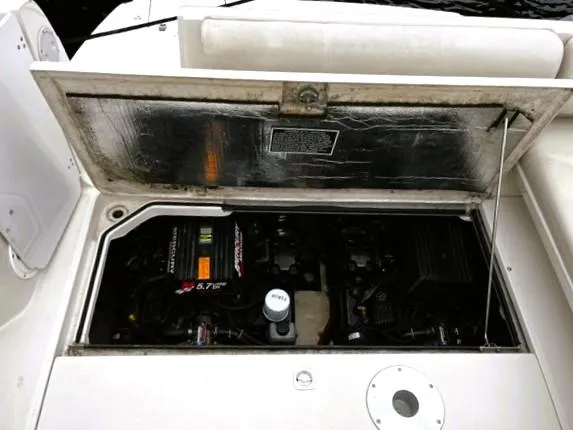 Slide: The Image of Engine compartment of 2001 Regal 2960 Commodore Cruiser with open hatch. - 48