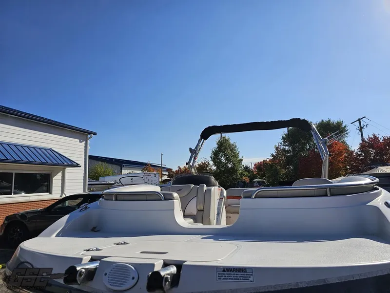 Slide: The Image of 2018 Starcraft Star Step 221 I/O boat, rear view, outdoor setting. - 13