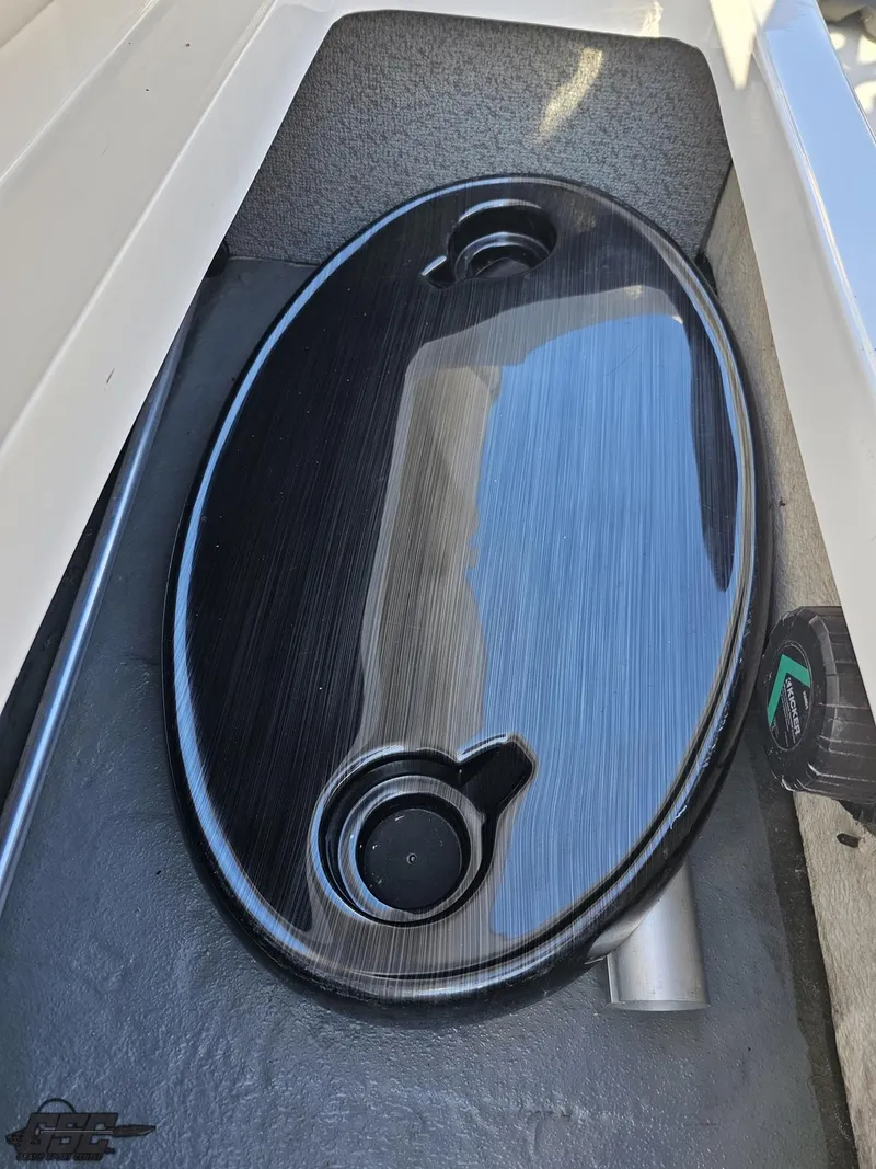 Slide: The Image of 2018 Starcraft Star Step 221 I/O boat interior with black oval table. - 39