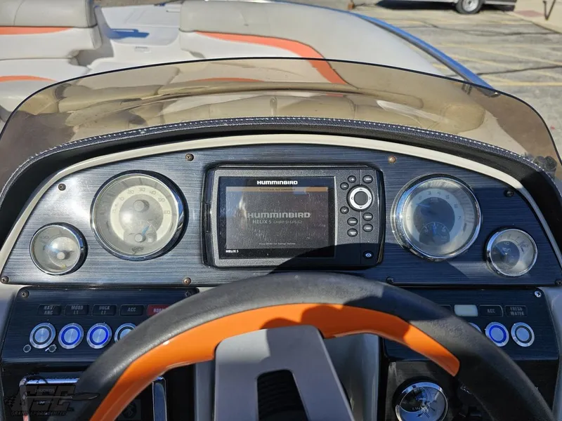 Slide: The Image of Dashboard of a 2018 Starcraft Star Step 221 I/O boat with Humminbird electronics. - 49