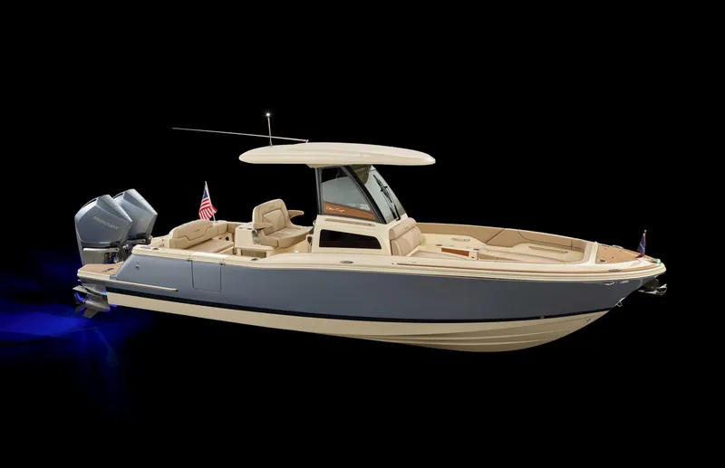 Slide: The Image of 2024 Chris-Craft Catalina boat with sleek design and modern features. - 14