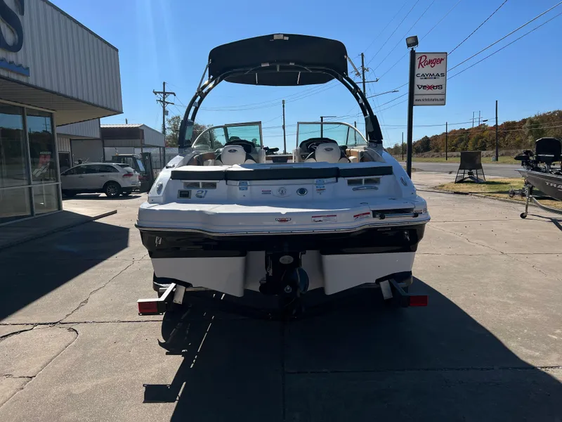 Slide: The Image of 2024 Chaparral 21 SSI SF boat rear view at dealership. - 3