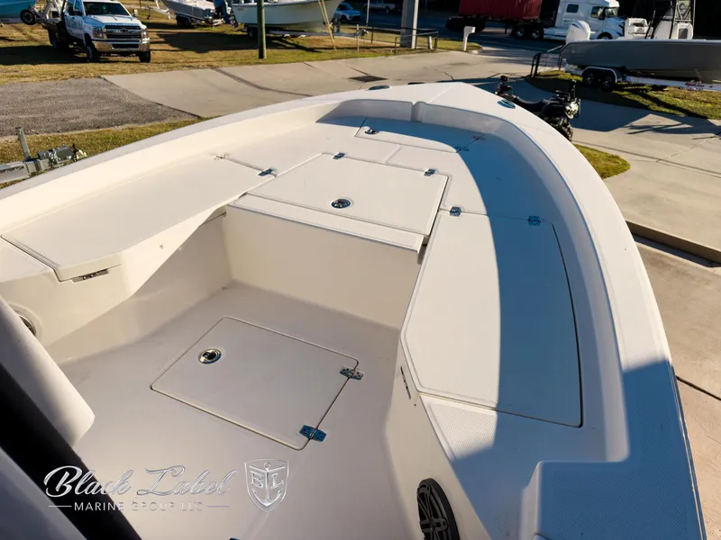 Slide: The Image of 2024 Pathfinder TRS 2200 boat deck, spacious and well-equipped for marine adventures. - 6