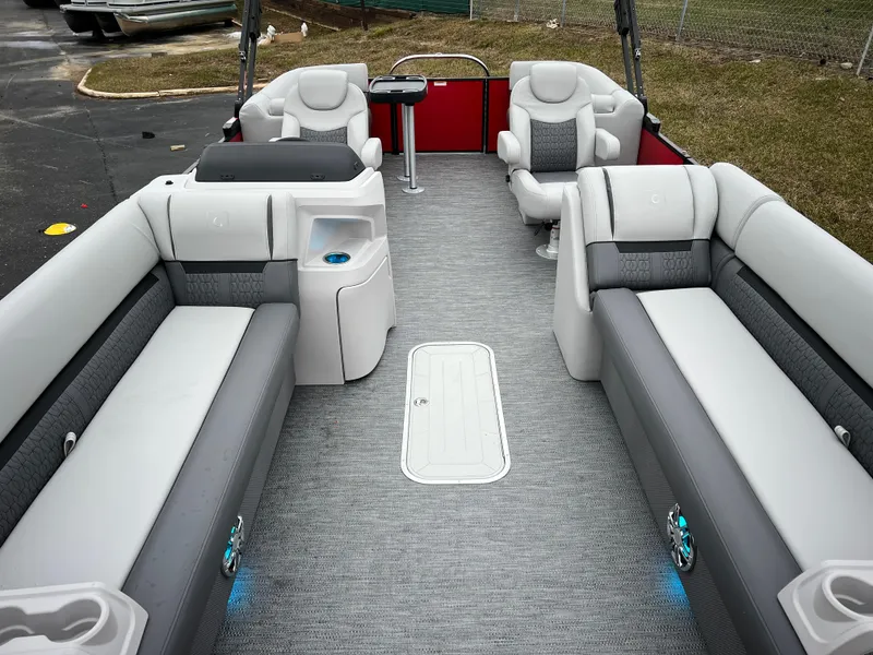 Slide: The Image of 2024 Godfrey SWEETWATER 2286 SB pontoon boat interior with spacious seating and modern design. - 8