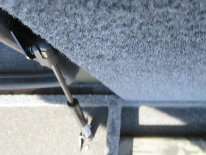 Slide: The Image of Close-up of 2024 Ranger RT188P boat's interior carpet and hydraulic lift. - 15