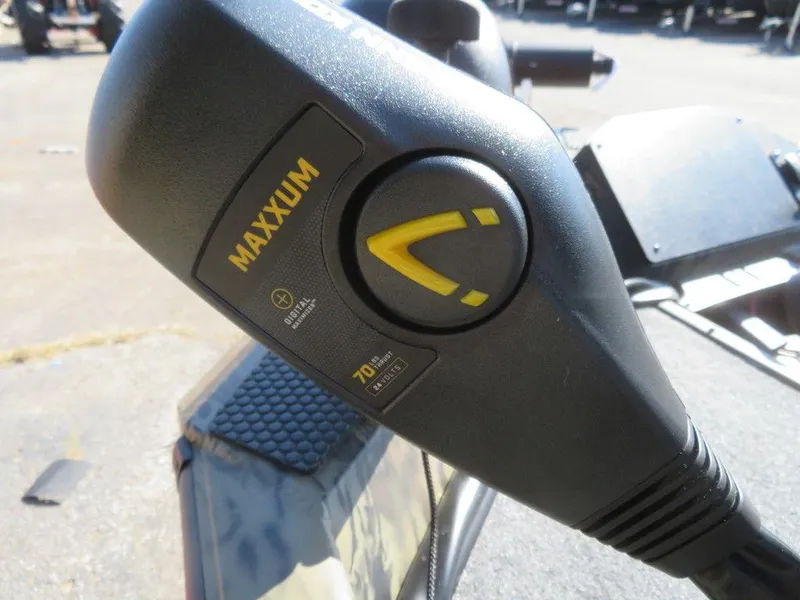 Slide: The Image of Close-up of 2024 Ranger RT188P boat's Maxxum trolling motor control. - 20