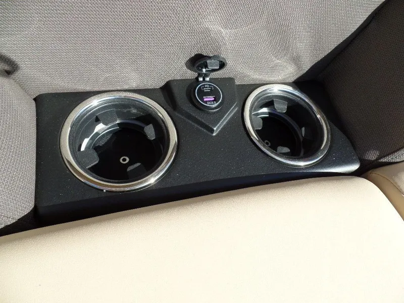 Slide: The Image of Dual cup holders with USB port in 2024 Harris Sunliner 230 boat. - 3