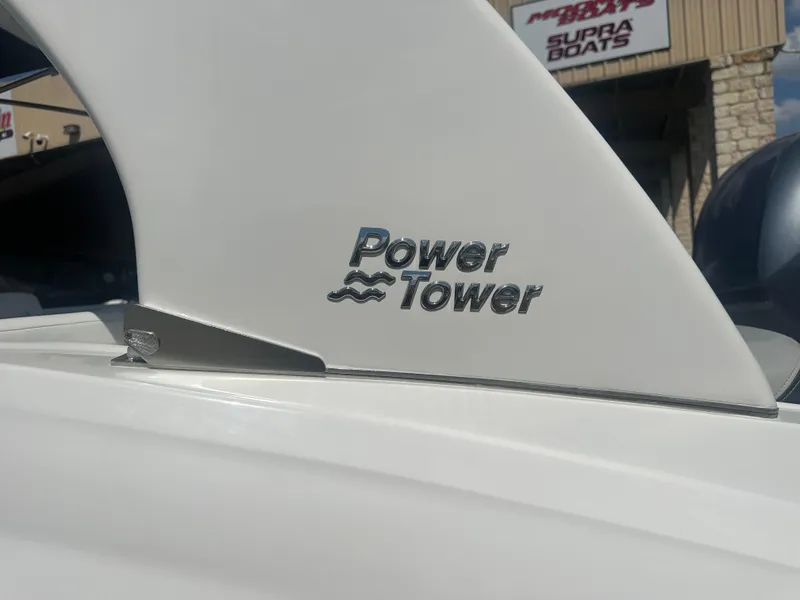 Slide: The Image of 2023 Regal 21 OBX Power Tower feature, showcasing sleek design and branding. - 46