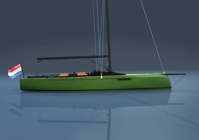 Slide: The Image of Saffier 24 Lite sailboat cruising near a luxury yacht, 2026 model, in scenic waters. - 3