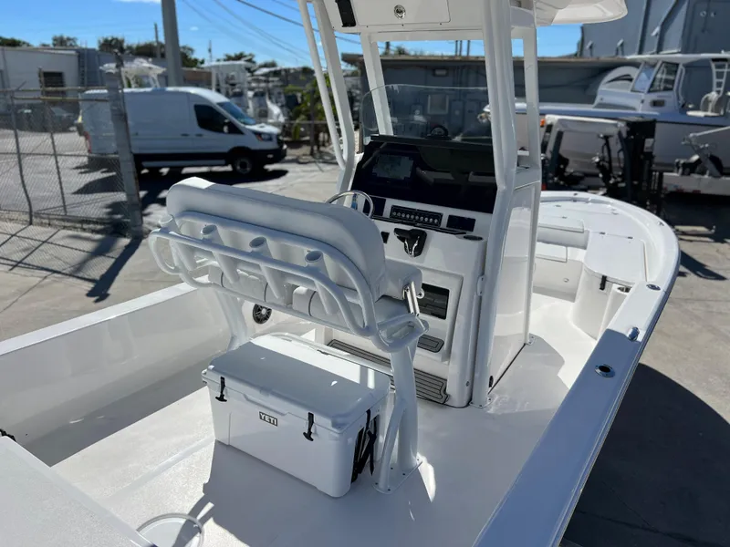 Slide: The Image of 2024 Sea Fox 251 Bay Fox boat with Yeti cooler on deck. - 31