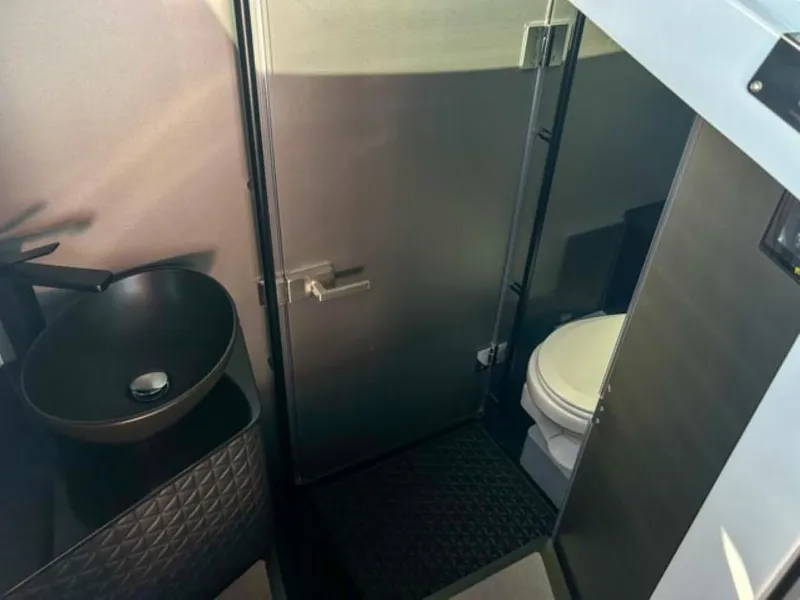 Slide: The Image of Luxurious bathroom in 2024 BRABUS Shadow 900XC yacht with modern fixtures. - 15