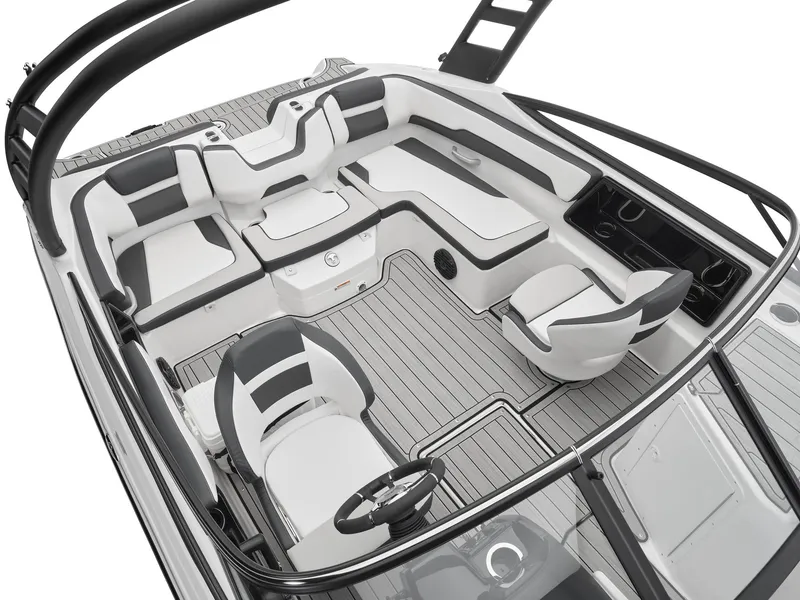 Slide: The Image of 2024 Yamaha Boats 195S interior with modern seating and sleek design. - 3