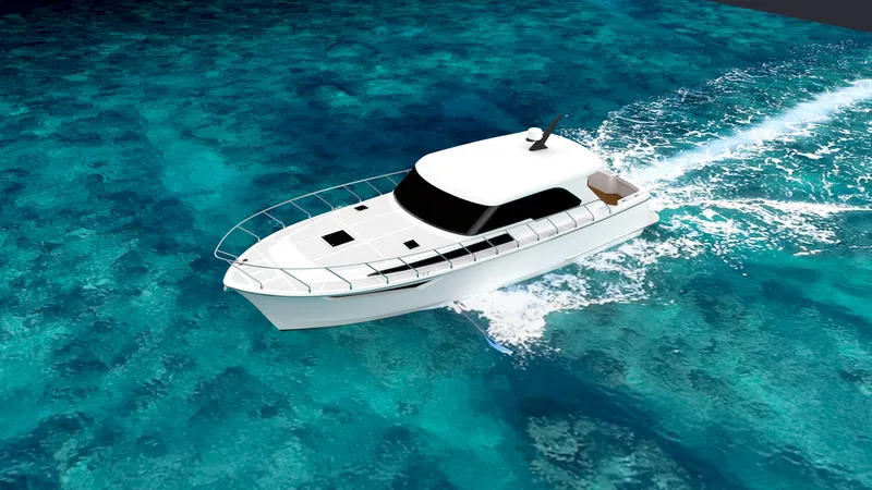 Slide: The Image of 2026 Mikelson Maverick yacht with open deck and luxurious interior. - 4