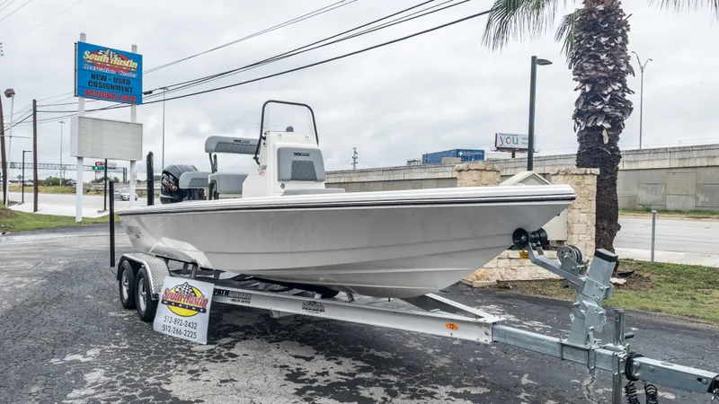 Slide: The Image of 2024 Pathfinder 2300 HPS boat on trailer at South Austin Marine dealership. - 10