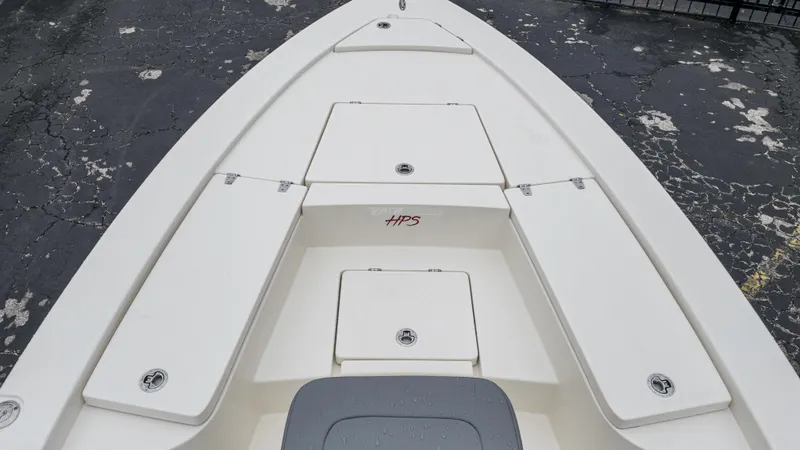 Slide: The Image of 2024 Pathfinder 2300 HPS boat deck with storage compartments. - 3