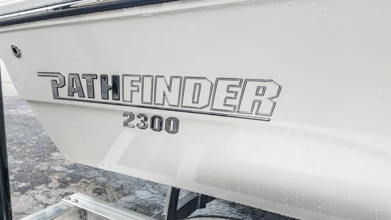 Slide: The Image of 2024 Pathfinder 2300 HPS boat exterior with logo and model number. - 30