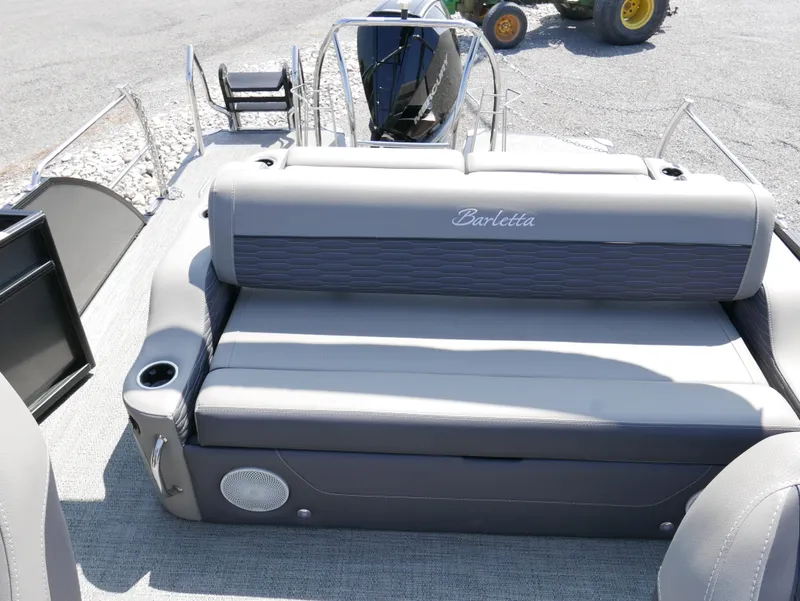Slide: The Image of 2024 Barletta Corsa 23UC pontoon boat with comfortable seating and modern design. - 21