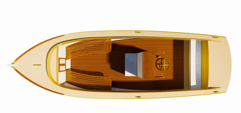 Slide: The Image of Top view of 2021 Center Console East Passage 24 boat with wooden deck. - 21