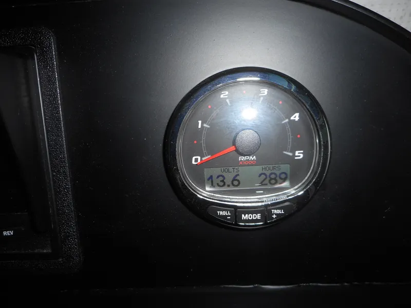 Slide: The Image of Dashboard gauge showing RPM, volts, and hours on Adonia Radiance Share #12, 2022 model. - 9