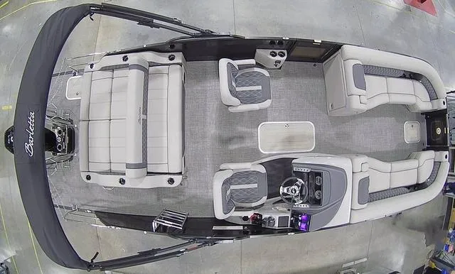 Slide: The Image of 2024 Barletta Boats Lusso 25UC pontoon boat interior, top view. - 7