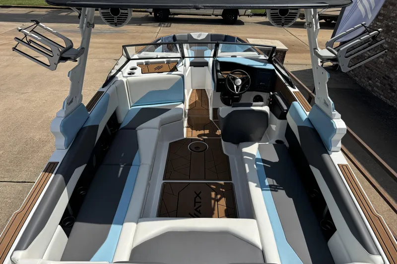 Slide: The Image of 2024 ATX Surf Boats 24 Type-S interior with spacious seating and modern design. - 18