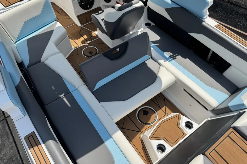 Slide: The Image of 2024 ATX Surf Boats 24 Type-S interior with stylish seating and modern design. - 21