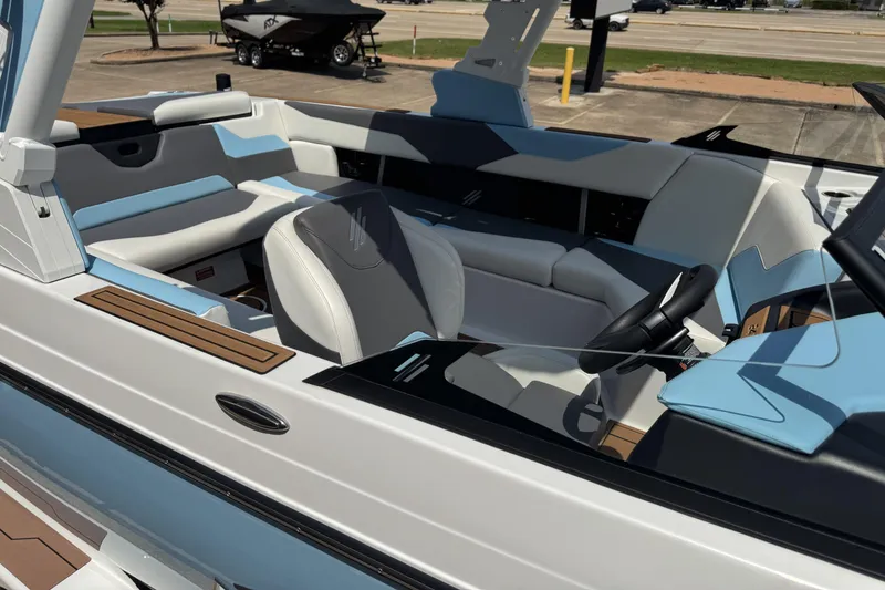 Slide: The Image of 2024 ATX Surf Boats 24 Type-S interior with modern seating and sleek design. - 22