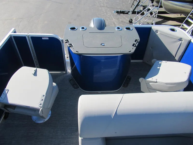 Slide: The Image of 2024 Bennington 188 SVF pontoon boat interior with seating and console. - 3