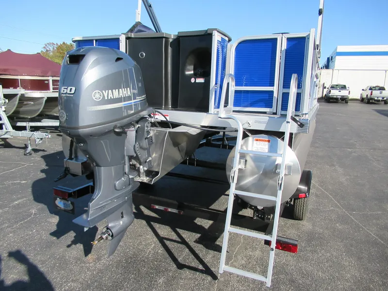 Slide: The Image of 2024 Bennington 188 SVF pontoon boat with Yamaha 60 outboard motor. - 6