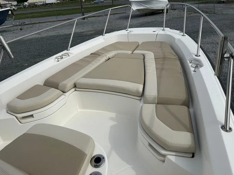 Slide: The Image of 2019 Boston Whaler 240 Dauntless console storage compartment. - 17