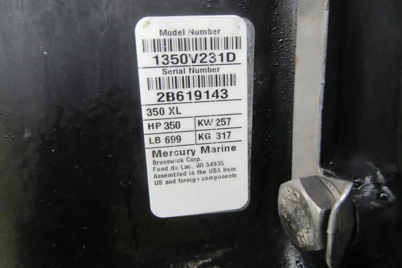 Slide: The Image of Label on a 2019 Boston Whaler 240 Dauntless, featuring Mercury Marine engine details. - 24