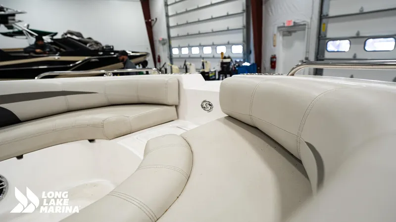 Slide: The Image of Interior view of 2023 Hurricane SS188-OB boat with white seating at Long Lake Marina. - 9