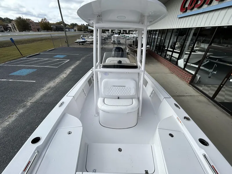 Slide: The Image of 2024 Sportsman Masters 227 Bay Boat on display at dealership. - 20