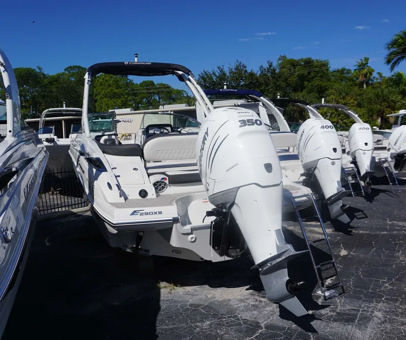 Slide: The Image of 2024 Crownline E 290 XS boat with Mercury 350 outboard engine. - 9