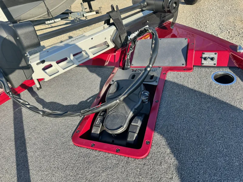 Slide: The Image of 2024 Vexus AVX1880 boat deck with Minn Kota trolling motor. - 7