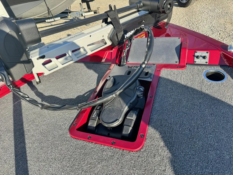 Slide: The Image of 2024 Vexus AVX1880 boat deck with Minn Kota trolling motor. - 8