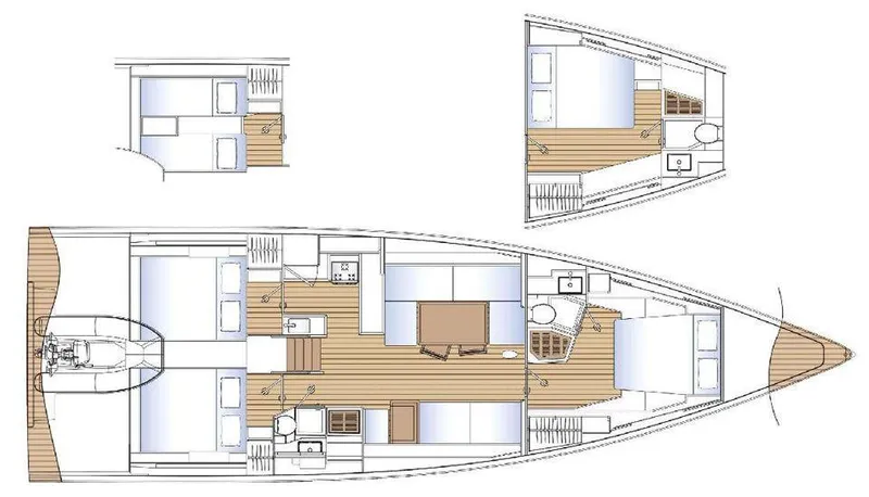 Slide: The Image of Floor plan of 2025 Solaris 50 yacht, featuring spacious cabins and modern layout. - 12