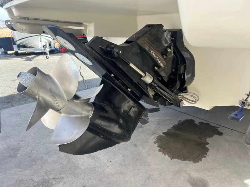 Slide: The Image of Close-up of 2007 Sea Ray 250 SLX boat propeller and stern drive. - 6