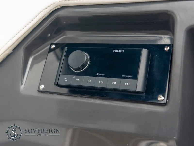 Slide: The Image of 2024 Monterey 275 Super Sport audio system by Fusion, showcased by Sovereign Yachts. - 22