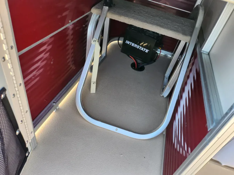 Slide: The Image of Interior of 2012 Sun Tracker Party Barge 20 DLX with Interstate battery. - 16