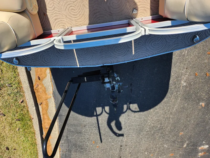 Slide: The Image of 2012 Sun Tracker Party Barge 20 DLX pontoon boat trailer hitch and deck. - 24